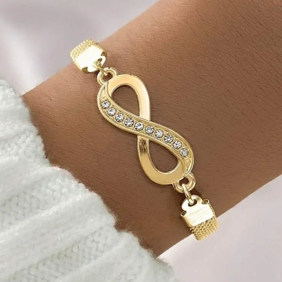 1 Pc Women's Octagonal Gold Bracelet Infinity
Love Gift For Couples Luxury - Picture 1 of 5
